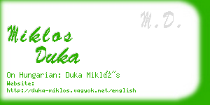 miklos duka business card
